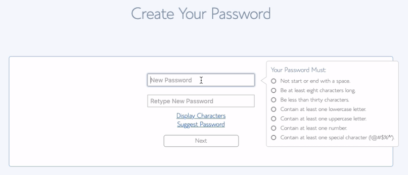 Bluehost Set Password