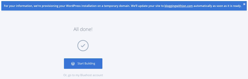 Bluehost Start Building